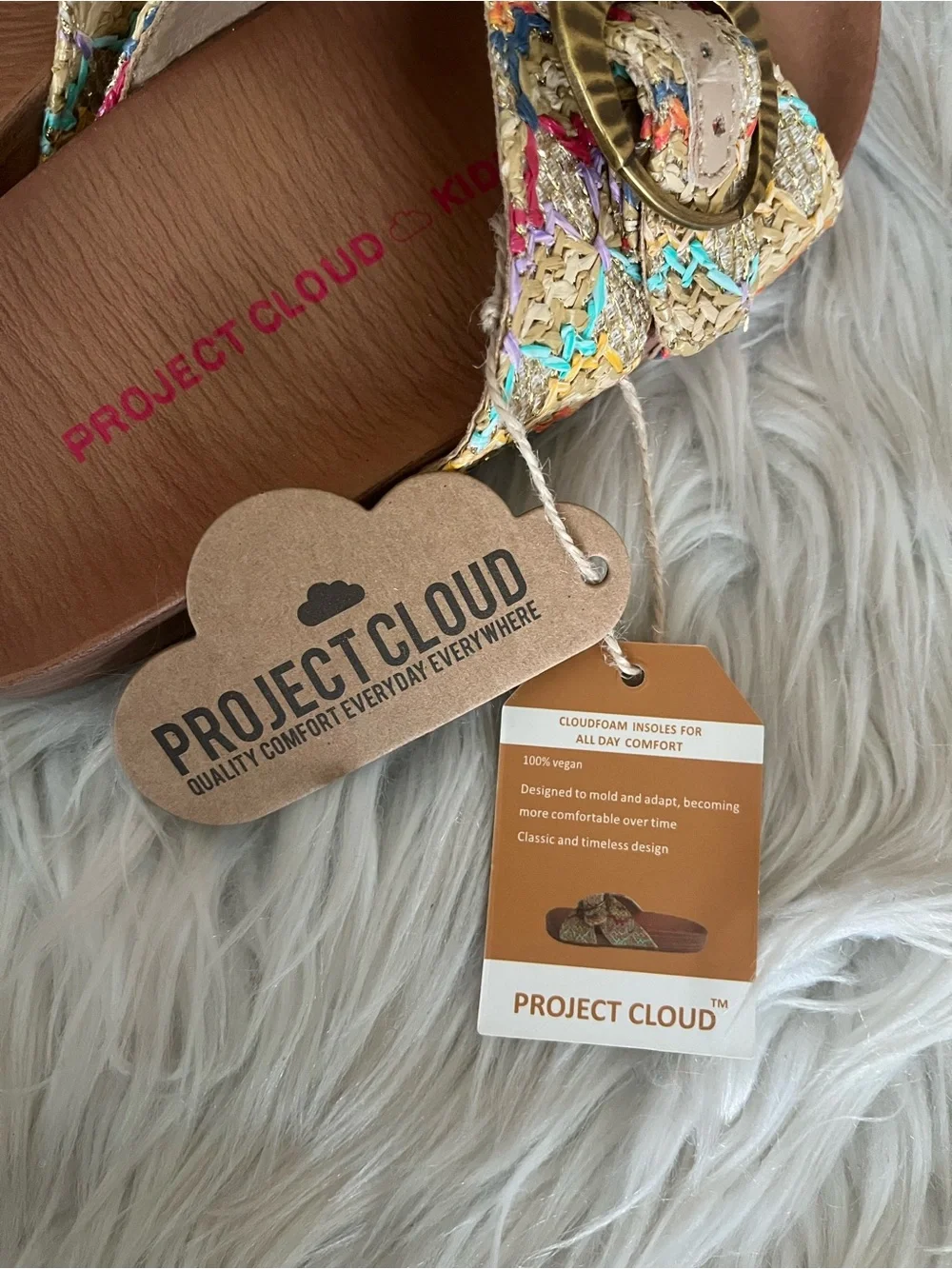 {Project Cloud} Kids Beaming Slip-On Slide Sandals - Youth 13 - NWT